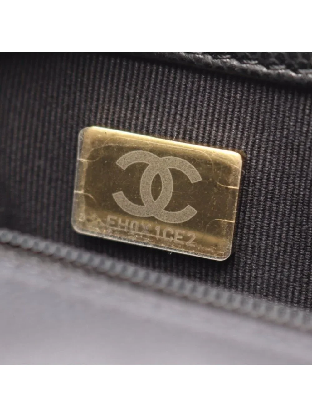 Chanel Shoulder Bag Quilted Black Caviar Leather Flap Chain